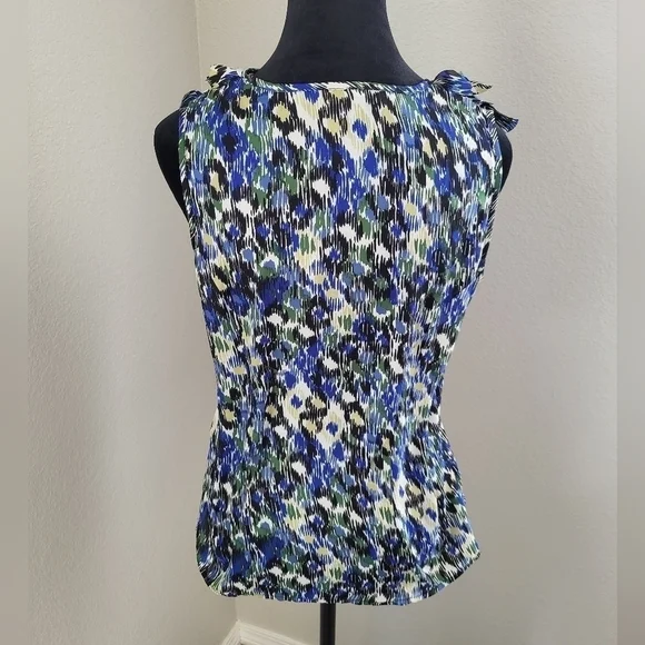 Chadwicks Sleeveless Blue and Green Summer Top Women's Size 4 - Picture 3 of 7